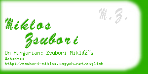 miklos zsubori business card